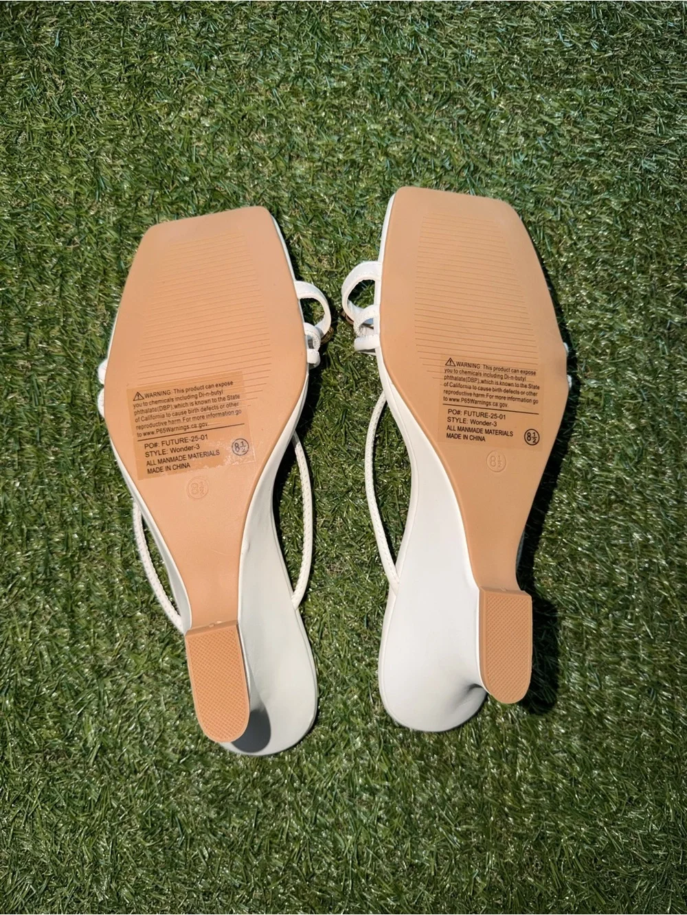 Forever White Strappy Heels – Size 8.5